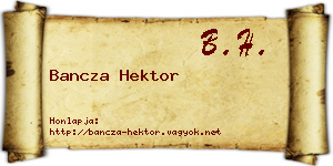 Bancza Hektor névjegykártya